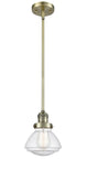 Stem Hung 6.75" Olean Mini Pendant - Bell-Urn Seedy Glass - Choice of Finish And Incandesent Or LED Bulbs