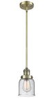 Stem Hung 5" Brushed Satin Nickel Mini Pendant - Seedy Small Bell Glass LED