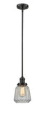 Stem Hung 7" Brushed Satin Nickel Mini Pendant - Clear Chatham Glass LED