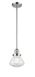 Stem Hung 6.75" Brushed Satin Nickel Mini Pendant - Clear Olean Glass LED