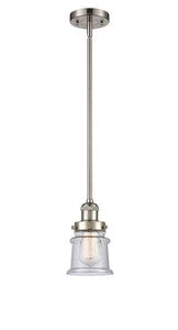 Stem Hung 6.5" Small Canton Mini Pendant - Bell-Urn Seedy Glass - Choice of Finish And Incandesent Or LED Bulbs
