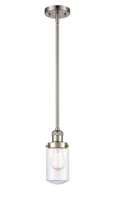 Stem Hung 4.5" Dover Mini Pendant - Cylinder Clear Glass - Choice of Finish And Incandesent Or LED Bulbs