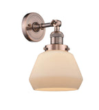 1-Light 7" Fulton Sconce - Cone Matte White Glass - Choice of Finish And Incandesent Or LED Bulbs
