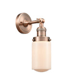 1-Light 4.5" Dover Sconce - Cylinder Matte White Glass - Choice of Finish And Incandesent Or LED Bulbs