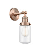 1-Light 4.5" Dover Sconce - Cylinder Clear Glass - Choice of Finish And Incandesent Or LED Bulbs
