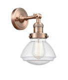 1-Light 6.75" Olean Sconce - Bell-Urn Seedy Glass - Choice of Finish And Incandesent Or LED Bulbs