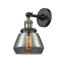 203-BAB-G173 1-Light 7" Black Antique Brass Sconce - Plated Smoke Fulton Glass - LED Bulb - Dimmensions: 7 x 9 x 11 - Glass Up or Down: Yes