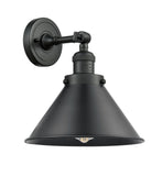 203-BK-M10-BK 1-Light 10" Matte Black Sconce - Matte Black Briarcliff Shade - LED Bulb - Dimmensions: 10 x 11 x 8 - Glass Up or Down: Yes