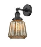 203-OB-G146 1-Light 7" Oil Rubbed Bronze Sconce - Mercury Plated Chatham Glass - LED Bulb - Dimmensions: 7 x 9 x 12 - Glass Up or Down: Yes