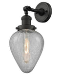 203-OB-G165 1-Light 6.5" Oil Rubbed Bronze Sconce - Clear Crackle Geneseo Glass - LED Bulb - Dimmensions: 6.5 x 9 x 14 - Glass Up or Down: Yes