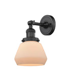 203-OB-G171 1-Light 7" Oil Rubbed Bronze Sconce - Matte White Cased Fulton Glass - LED Bulb - Dimmensions: 7 x 9 x 11 - Glass Up or Down: Yes
