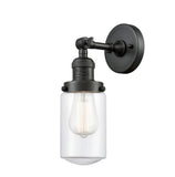 203-OB-G312 1-Light 4.5" Oil Rubbed Bronze Sconce - Clear Dover Glass - LED Bulb - Dimmensions: 4.5 x 7.5 x 12.75 - Glass Up or Down: Yes
