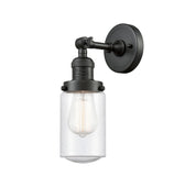 203-OB-G314 1-Light 4.5" Oil Rubbed Bronze Sconce - Seedy Dover Glass - LED Bulb - Dimmensions: 4.5 x 7.5 x 12.75 - Glass Up or Down: Yes