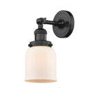 203-OB-G51 1-Light 5" Oil Rubbed Bronze Sconce - Matte White Cased Small Bell Glass - LED Bulb - Dimmensions: 5 x 7 x 10 - Glass Up or Down: Yes