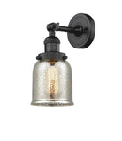 203-OB-G58 1-Light 5" Oil Rubbed Bronze Sconce - Silver Plated Mercury Small Bell Glass - LED Bulb - Dimmensions: 5 x 7 x 12 - Glass Up or Down: Yes