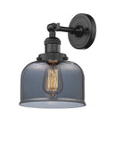 203-OB-G73 1-Light 8" Oil Rubbed Bronze Sconce - Plated Smoke Large Bell Glass - LED Bulb - Dimmensions: 8 x 9.375 x 12 - Glass Up or Down: Yes