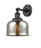 203-OB-G78 1-Light 8" Oil Rubbed Bronze Sconce - Silver Plated Mercury Large Bell Glass - LED Bulb - Dimmensions: 8 x 9.375 x 12 - Glass Up or Down: Yes