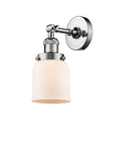 1-Light 5" Brushed Satin Nickel Sconce - Matte White Cased Small Bell Glass LED