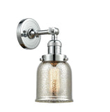 203-PC-G58 1-Light 5" Polished Chrome Sconce - Silver Plated Mercury Small Bell Glass - LED Bulb - Dimmensions: 5 x 7 x 12 - Glass Up or Down: Yes