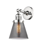 1-Light 6.25" Brushed Satin Nickel Sconce - Plated Smoke Small Cone Glass LED