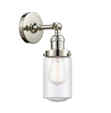 203-PN-G314 1-Light 4.5" Polished Nickel Sconce - Seedy Dover Glass - LED Bulb - Dimmensions: 4.5 x 7.5 x 12.75 - Glass Up or Down: Yes