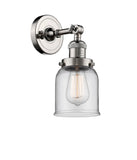 203-PN-G52 1-Light 5" Polished Nickel Sconce - Clear Small Bell Glass - LED Bulb - Dimmensions: 5 x 7 x 10 - Glass Up or Down: Yes