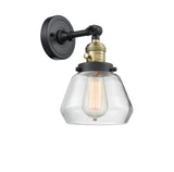 203SW-BAB-G172 1-Light 7" Black Antique Brass Sconce - Clear Fulton Glass - LED Bulb - Dimmensions: 7 x 9 x 11 - Glass Up or Down: Yes