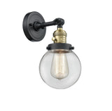 203SW-BAB-G202-6 1-Light 6" Black Antique Brass Sconce - Clear Beacon Glass - LED Bulb - Dimmensions: 6 x 8 x 12 - Glass Up or Down: Yes