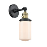 203SW-BAB-G311 1-Light 4.5" Black Antique Brass Sconce - Matte White Cased Dover Glass - LED Bulb - Dimmensions: 4.5 x 7.5 x 12.75 - Glass Up or Down: Yes
