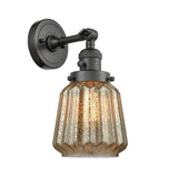203SW-OB-G146 1-Light 7" Oil Rubbed Bronze Sconce - Mercury Plated Chatham Glass - LED Bulb - Dimmensions: 7 x 9 x 12 - Glass Up or Down: Yes