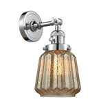 203SW-PC-G146 1-Light 7" Polished Chrome Sconce - Mercury Plated Chatham Glass - LED Bulb - Dimmensions: 7 x 9 x 12 - Glass Up or Down: Yes