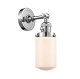 203SW-PC-G311 1-Light 4.5" Polished Chrome Sconce - Matte White Cased Dover Glass - LED Bulb - Dimmensions: 4.5 x 7.5 x 12.75 - Glass Up or Down: Yes