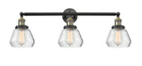 205-BAB-G172 3-Light 30" Black Antique Brass Bath Vanity Light - Clear Fulton Glass - LED Bulb - Dimmensions: 30 x 9 x 10 - Glass Up or Down: Yes