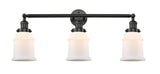 205-BK-G181 3-Light 30" Matte Black Bath Vanity Light - Matte White Canton Glass - LED Bulb - Dimmensions: 30 x 9 x 10 - Glass Up or Down: Yes