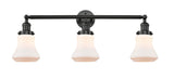 205-BK-G191 3-Light 30" Matte Black Bath Vanity Light - Matte White Bellmont Glass - LED Bulb - Dimmensions: 30 x 9 x 10 - Glass Up or Down: Yes