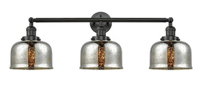 3-Light 32"  Bath Vanity Light - Silver Plated Mercury Large Bell Glass - Choice of Finish and Bulb