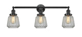 205-OB-G142 3-Light 30" Oil Rubbed Bronze Bath Vanity Light - Clear Chatham Glass - LED Bulb - Dimmensions: 30 x 9 x 10 - Glass Up or Down: Yes