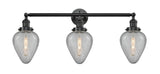 205-OB-G165 3-Light 32" Oil Rubbed Bronze Bath Vanity Light - Clear Crackle Geneseo Glass - LED Bulb - Dimmensions: 32 x 8 x 14 - Glass Up or Down: Yes