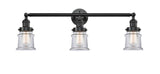 205-OB-G182S 3-Light 30" Oil Rubbed Bronze Bath Vanity Light - Clear Small Canton Glass - LED Bulb - Dimmensions: 30 x 9 x 10 - Glass Up or Down: Yes