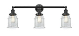 205-OB-G182 3-Light 30" Oil Rubbed Bronze Bath Vanity Light - Clear Canton Glass - LED Bulb - Dimmensions: 30 x 9 x 10 - Glass Up or Down: Yes