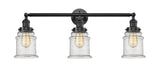 205-OB-G184 3-Light 30" Oil Rubbed Bronze Bath Vanity Light - Seedy Canton Glass - LED Bulb - Dimmensions: 30 x 9 x 10 - Glass Up or Down: Yes