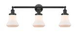3-Light 30" Brushed Satin Nickel Bath Vanity Light - Matte White Bellmont Glass LED