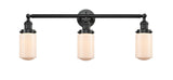 205-OB-G311 3-Light 31" Oil Rubbed Bronze Bath Vanity Light - Matte White Cased Dover Glass - LED Bulb - Dimmensions: 31 x 7.5 x 10.75 - Glass Up or Down: Yes