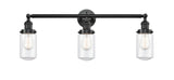 205-OB-G312 3-Light 31" Oil Rubbed Bronze Bath Vanity Light - Clear Dover Glass - LED Bulb - Dimmensions: 31 x 7.5 x 10.75 - Glass Up or Down: Yes