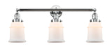 3-Light 30" Brushed Satin Nickel Bath Vanity Light - Matte White Canton Glass LED