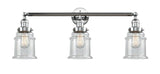 205-PC-G182 3-Light 30" Polished Chrome Bath Vanity Light - Clear Canton Glass - LED Bulb - Dimmensions: 30 x 9 x 10 - Glass Up or Down: Yes