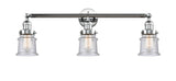 205-PC-G184S 3-Light 30" Polished Chrome Bath Vanity Light - Seedy Small Canton Glass - LED Bulb - Dimmensions: 30 x 9 x 10 - Glass Up or Down: Yes