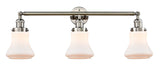 205-PN-G191 3-Light 30" Polished Nickel Bath Vanity Light - Matte White Bellmont Glass - LED Bulb - Dimmensions: 30 x 9 x 10 - Glass Up or Down: Yes
