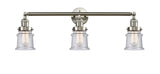 3-Light 30" Brushed Satin Nickel Bath Vanity Light - Seedy Small Canton Glass LED
