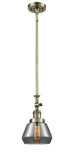 Stem Hung 7" Fulton Mini Pendant - Cone Plated Smoke Glass - Choice of Finish And Incandesent Or LED Bulbs